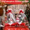12 Pack 12x10x4 Christmas Gift Baskets Empty Bulk, Includes 12 Cardboard Baskets with Handles, 12 Plastic Bags and 12 Bows, Cardboard Tray Large Gift Baskets Kit for Holiday(Santa)